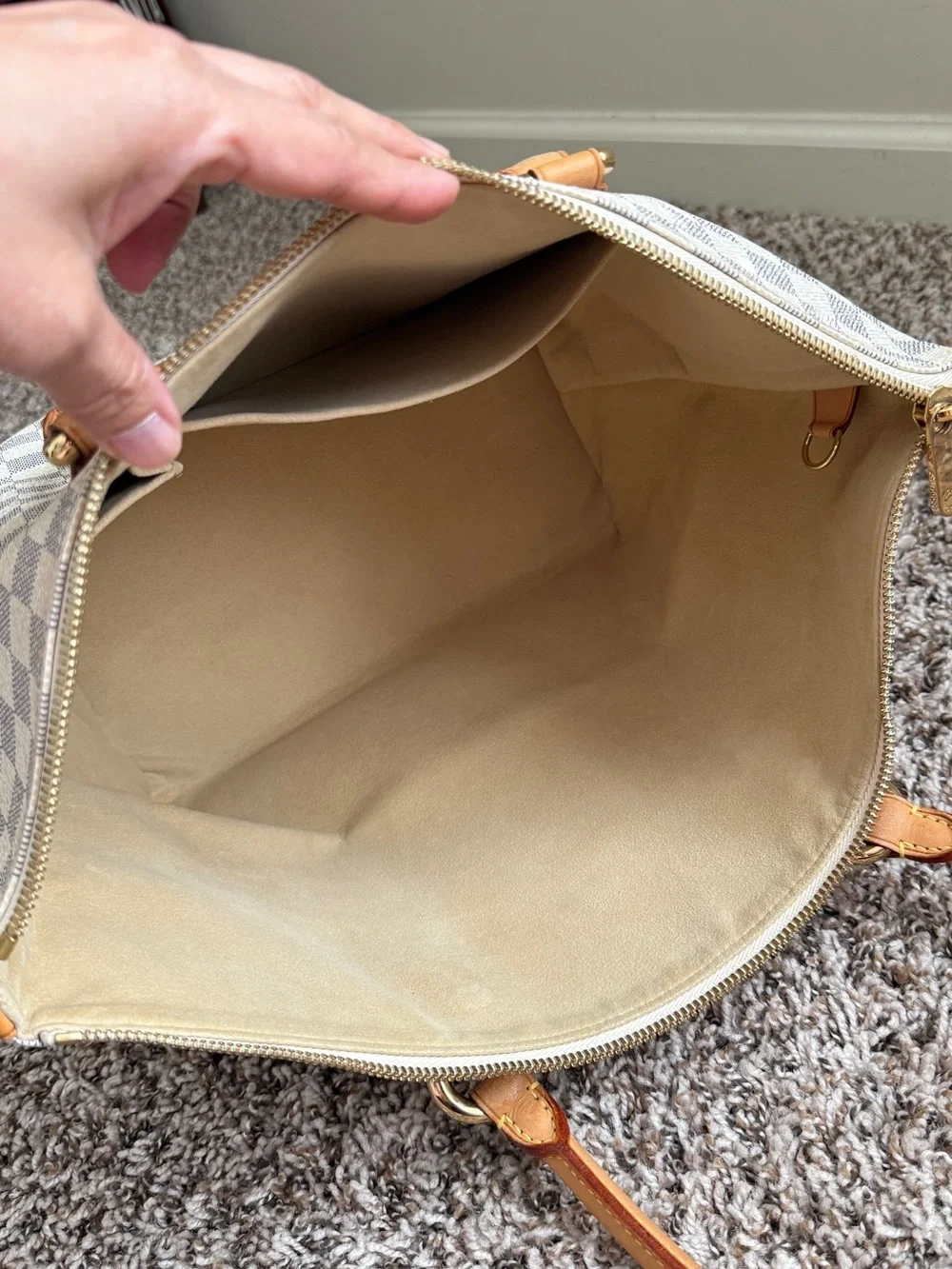 Authentic Louis Vuitton Saleya MM Azur Canvas